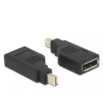 Delock adapteris Mini DisplayPort 1,2 vyriškas > DisplayPort moteriškas 4K 90° pasuktas - DisplayPort adapteris - Mini DisplayPort (vyriškas) kampuotas į DisplayPort (moterišką) kampuotas - Juodas (65626)