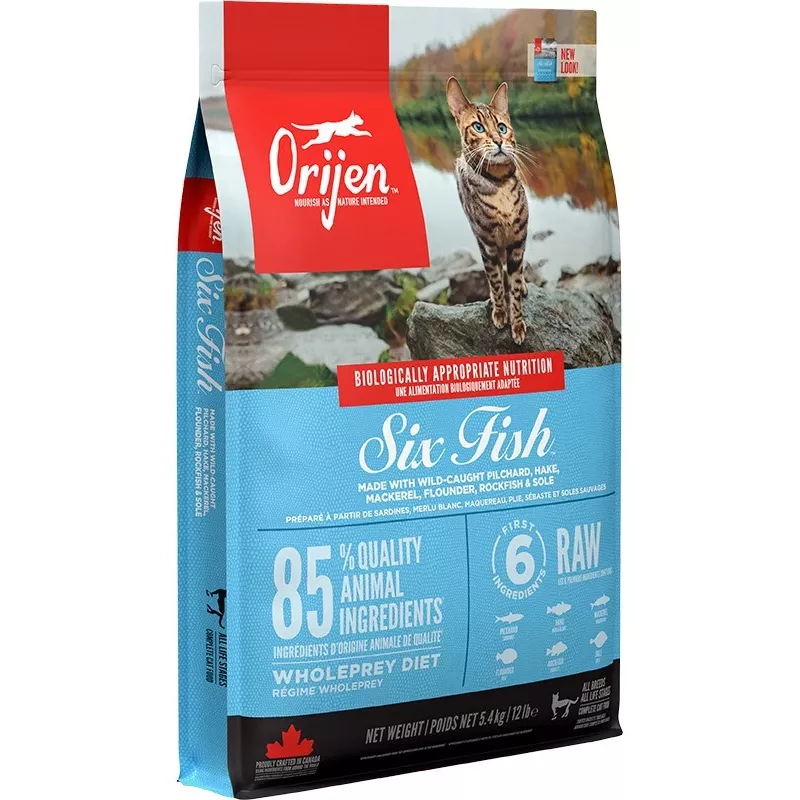 ORIJEN Six Fish Cat - sausas kačių maistas - 5,4 kg
