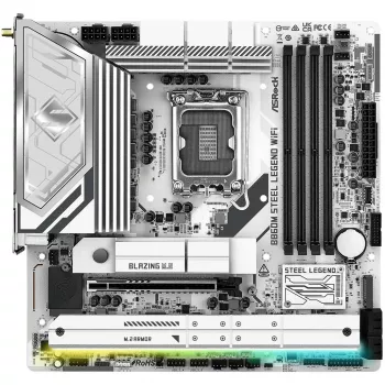 Pagrindinė plokštė ASRock B860M Steel Legend WiFi — Intel B860, LGA 1851, micro-ATX, DDR5, 4 DIMM, Wi-Fi 6E, 2.5GbE
