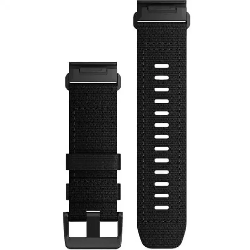 Garmin Ersatzarmband QuickFit 26mm Nylon Schwarz Edelstahl (010-13010-00)