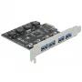 Delock PCI Express x1 kortelė su 4 išoriniais USB Type-A SuperSpeed lizdais