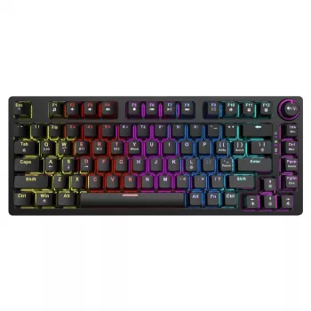 Savio Phenix SAVGK-RED belaidė mechaninė klaviatūra (82 klavišai, 75 %, Gateron Pro, RGB, RF 2,4 GHz / Bluetooth / USB)