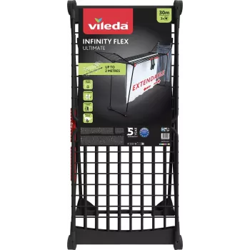 Grindinis džiovintuvas VILEDA Infinity Flex Ultimate – plieninis, juodas, 1 vnt., 5 metų garantija