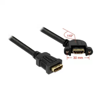 HDMI laidas DELOCK 0,25 m 2xHDMI