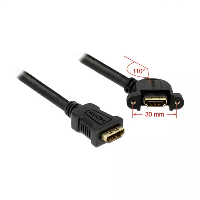 HDMI laidas DELOCK 0,25 m 2xHDMI