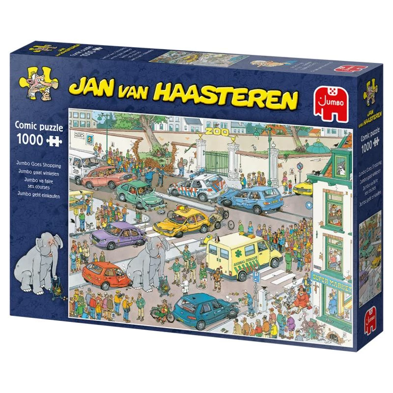 Dėlionė Jumbo Jan van Haasteren Jumbo geht einkaufen 1000 dalių (20028)