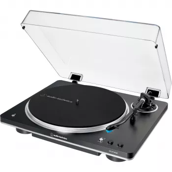 Patefonas Audio-Technica AT-LP70XBTBS, juodas/sidabrinis, visiškai automatinis, diržinė pavara, Bluetooth