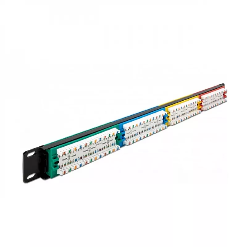 DeLOCK 19 colių skydinė plokštė 24 prievadai Cat.5e 1U spalvota RJ-45
