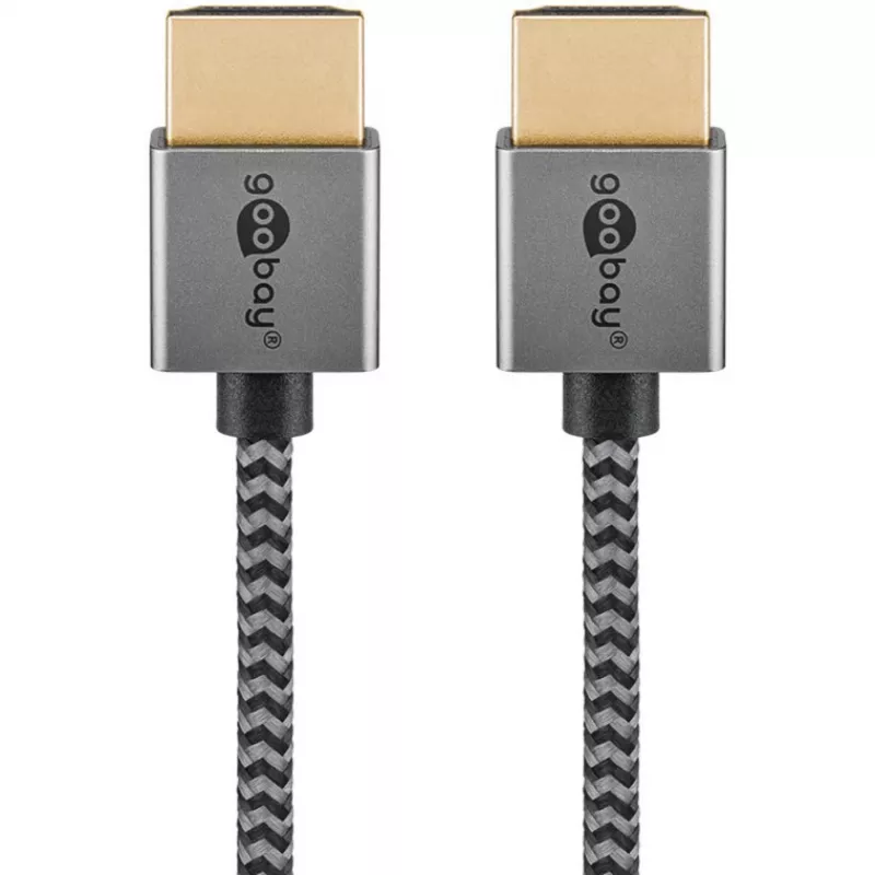 Plus Slim High-Speed-HDMI-Kabel mit Ethernet, 8K @ 60Hz grau, 2 Meter