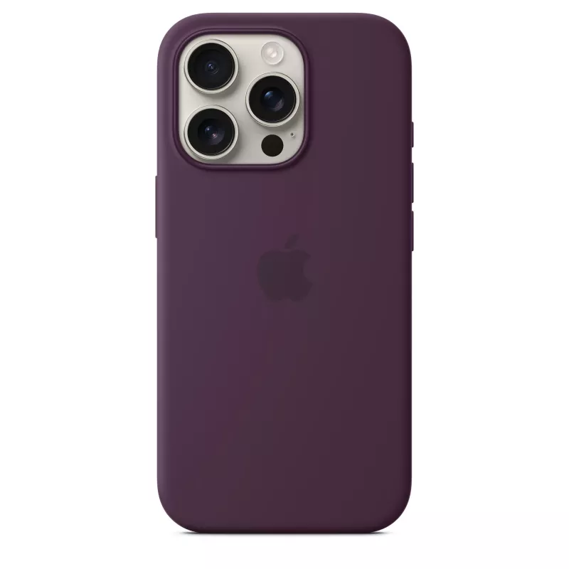 Apple iPhone 16 Pro Silikoninis Dėklas su MagSafe - Slyvinė