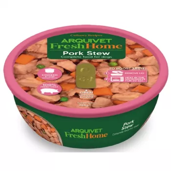Šlapias šunų ėdalas ARQUIVET Fresh Home Gulasz Wieprzowy 280 g – kiauliena, monoproteininis, pilnavertis pašaras