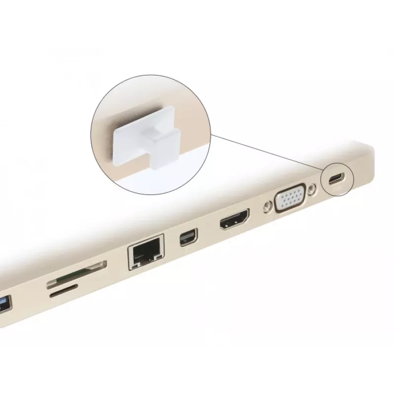 Dulkių dangtelis USB Type-C jungtims DeLOCK 64097 (10 vnt.)
