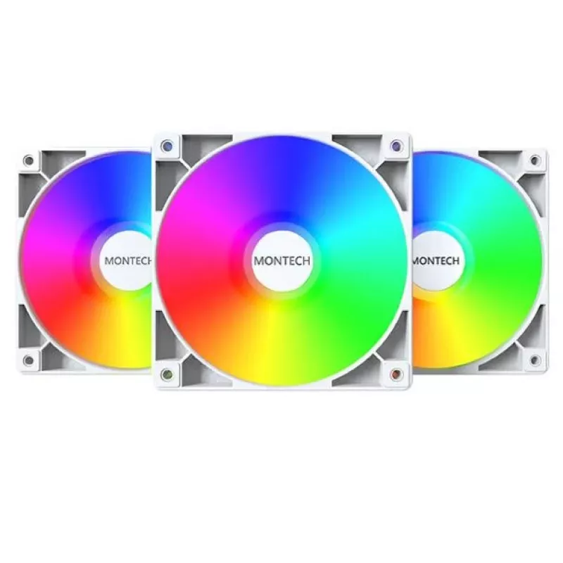 Montech GF120 V2 ARGB 120 mm ventiliatorių rinkinys 3 vnt. Baltas