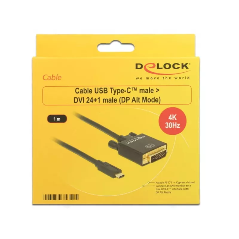 USB-C į DVI adapteris DeLOCK 1m 85320