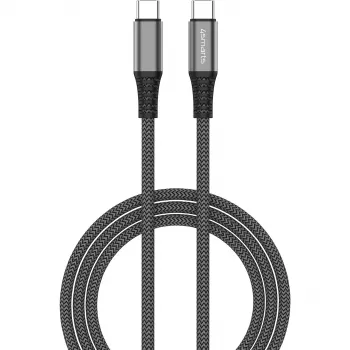 4smarts PremiumCord USB-C laidas – USB-C (vyriškas) į USB-C (vyriškas) – USB 2.0 – 20 V – 5 A – 1,5 m – 100 W galia – juodas