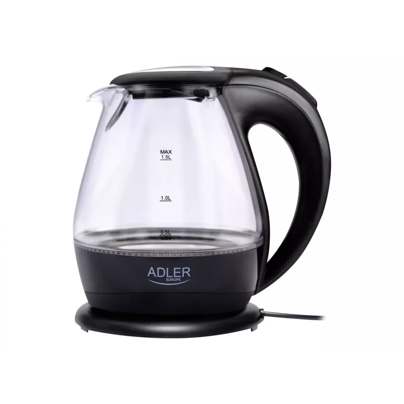 Virdulys Adler AD 1224, 2000 W, 1,5 l, stiklinis, juodas