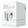 Oro aušintuvas DeepCool AK620 Digital SE White – du 120 mm ventiliatoriai, 6 šilumos vamzdeliai, PWM, LGA 1700, įmontuotas ekranas