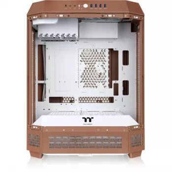 Thermaltake The Tower 600 CA-1Z1-00MUWN-00 Midi Tower ATX kompiuterio korpusas, grūdintas stiklas, 2 x 140 mm ventiliatoriai, 3,5/2,5 col. diskams, Mocha Mousse