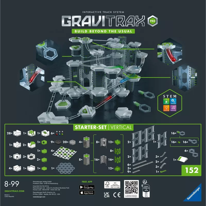 Ravensburger GraviTrax PRO Pradinis Vertikalus Rinkinys maršrutų konstruktorius nuo 8 metų
