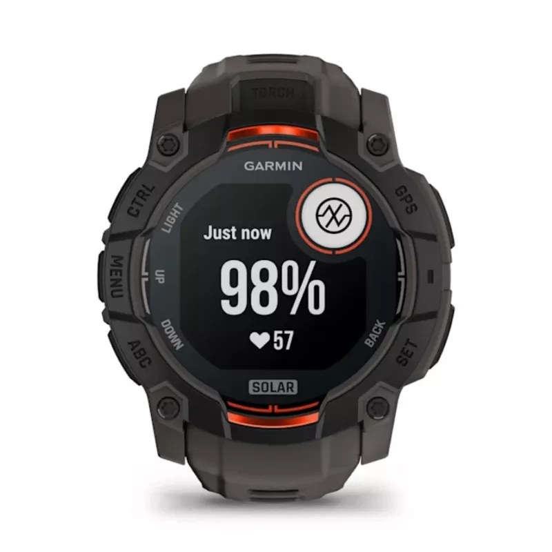 Garmin Instinct 3 Solar GPS išmanusis laikrodis 1,3 colio MIP 176x176 jutiklinis ekranas juodas