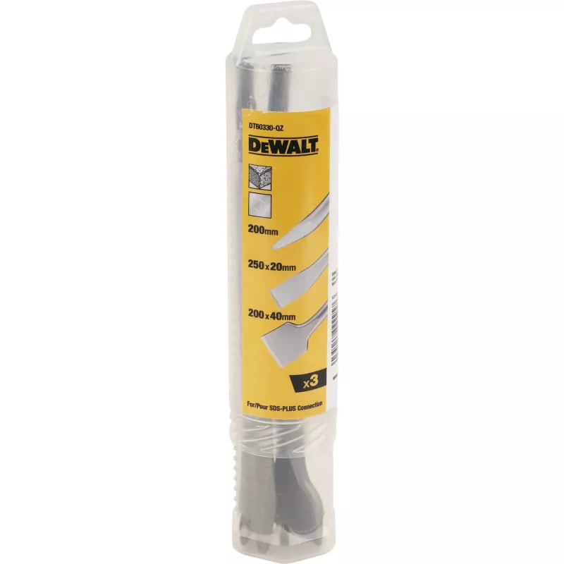DeWALT SDS kaltų rinkinys 20 mm x 250 mm, 40 mm x 250 mm, 250 mm