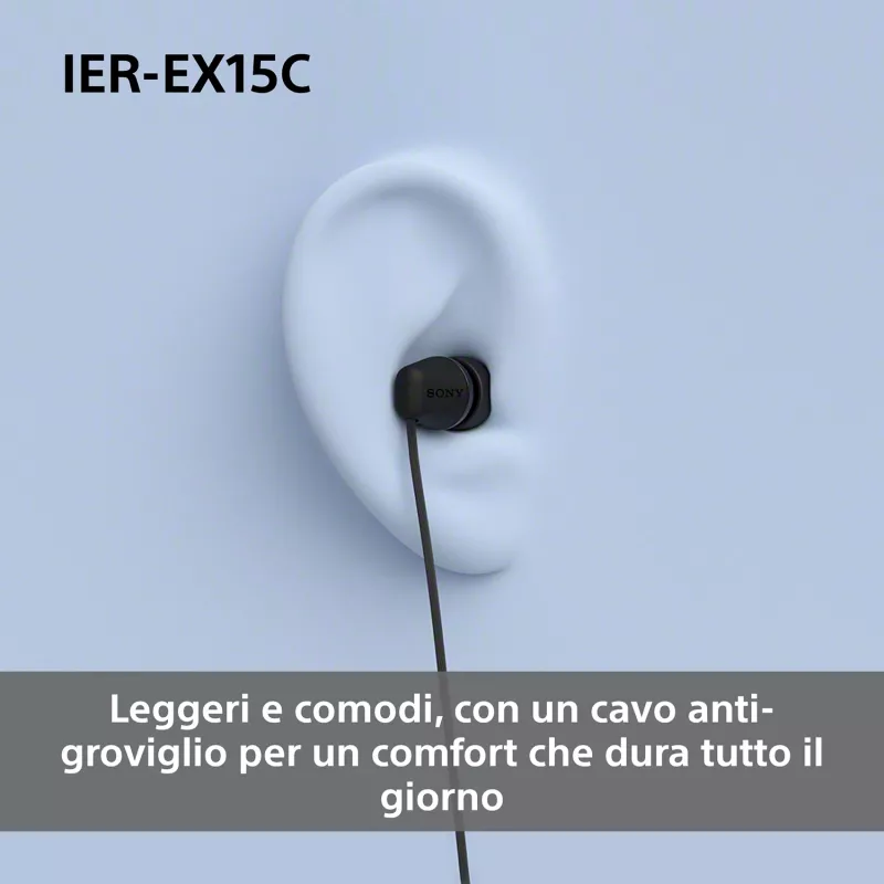 Sony IER-EX15C Ausinės Laidinės Ausinės Mikrofonas USB Type-C Juodos
