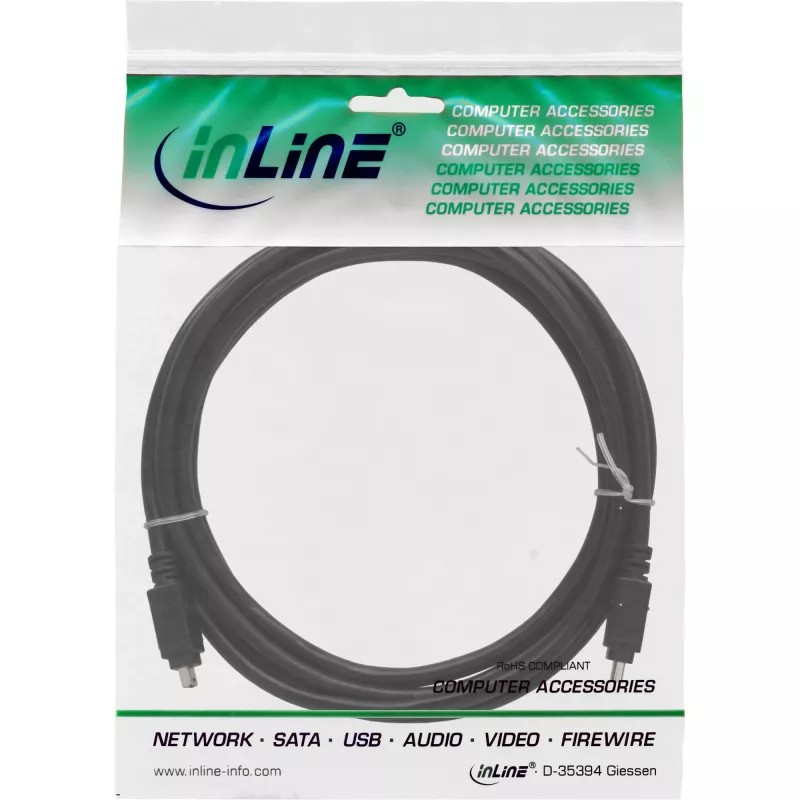 InLine FireWire 400 1394 laidas 4 kontaktų kištukas / kištukas 3 m