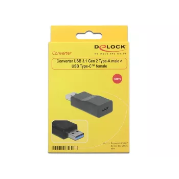 DeLOCK 65696 USB 3.1 Gen 2 Type-A į Type-C keitiklis, juodas