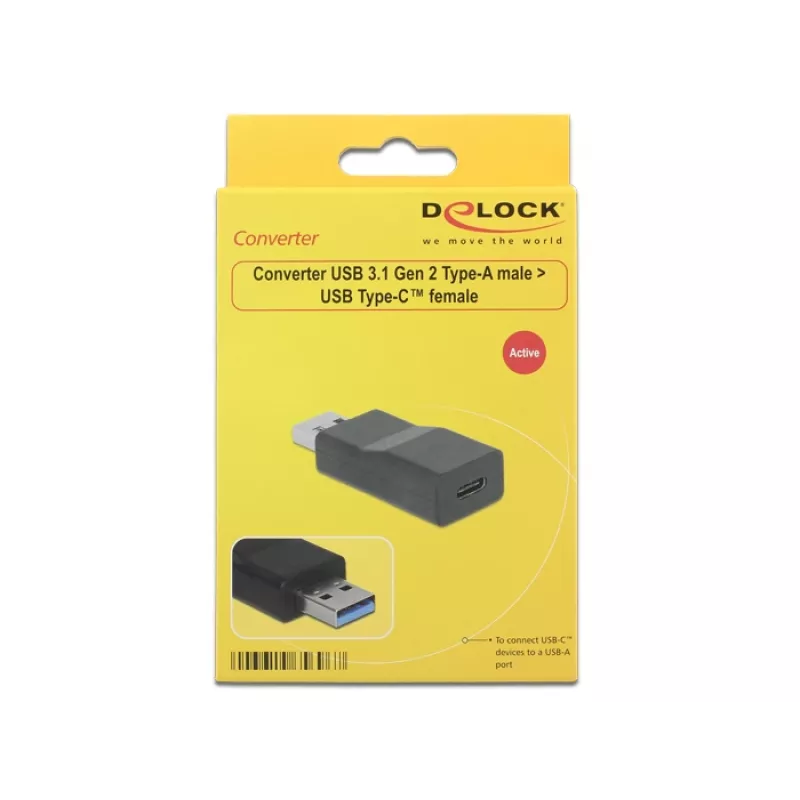 DeLOCK 65696 USB 3.1 Gen 2 Type-A į Type-C keitiklis, juodas