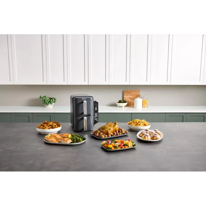 Ninja Double Stack XL oro gruzdintuvė 2 skyriai su temperatūros zondeliu SmartCook 9,5 L SL451EU
