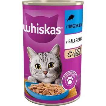 Šlapias kačių ėdalas Whiskas su lašiša 400 g skardinė