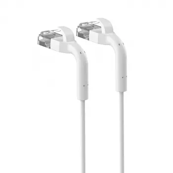 Patchcord Cat.6A U/FTP 1Gbps varinių vytų porų tinklo kabelis, nulūžęs antgalis 3m baltas