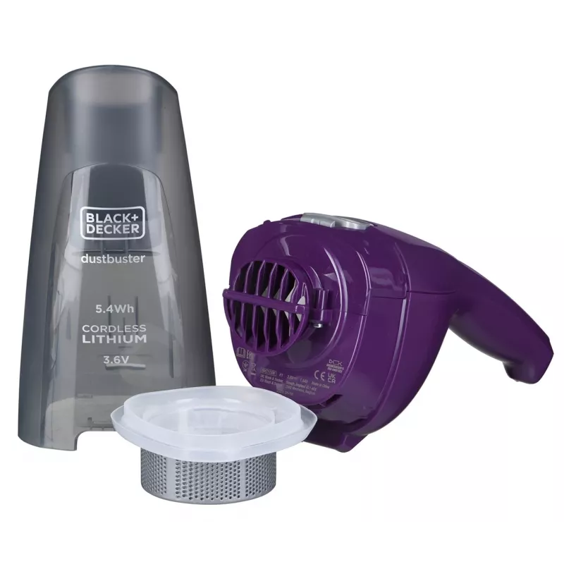 Rankinis dulkių siurblys Black & Decker NVC115W Pilka, Violetinė, Be maišelio