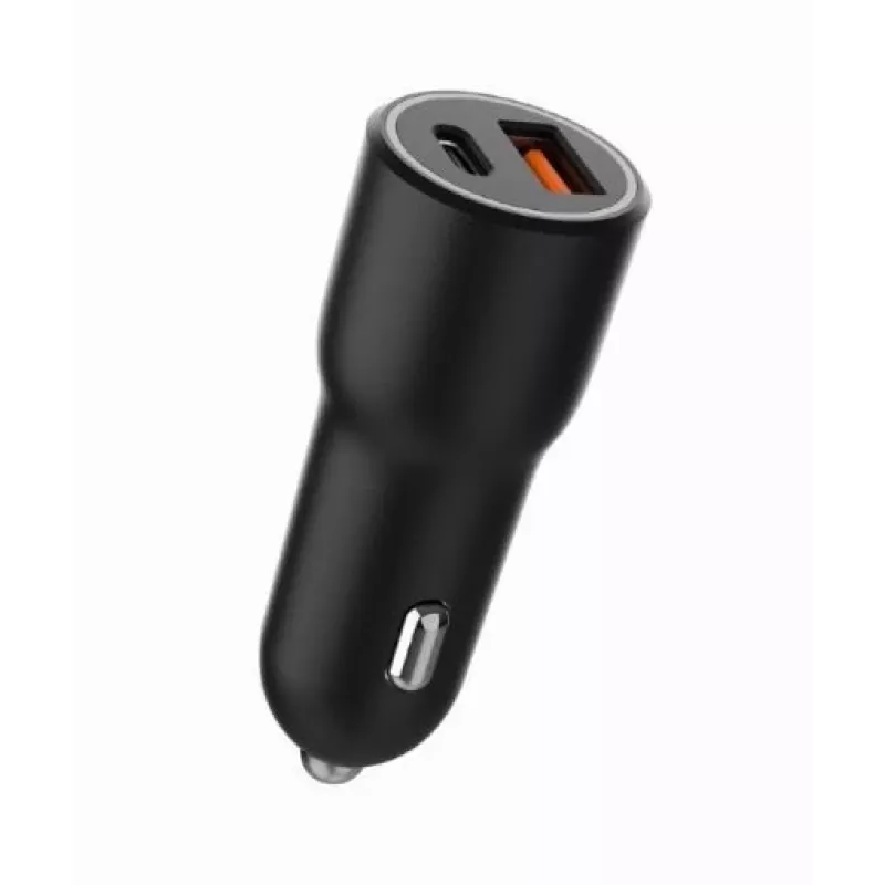 Automobilinis įkroviklis Gembird TA-UC-AC2PDQC38-CAR-01, USB-C, 38W, 12–24V, juodas