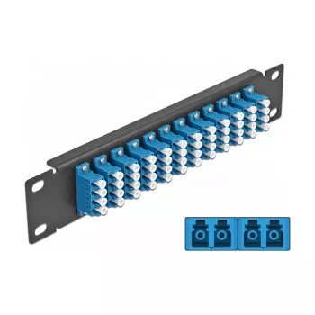 Patch Panel 1U DeLOCK 66776 – 12 portų LC Quad šviesolaidžio skydelis