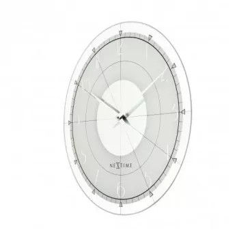 NeXtime klok 8125 Fancy Round sieninis laikrodis, baltas/sidabrinis, Ø43 cm