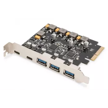 PCIe kortelė Digitus 2x USB-C 3x USB-A