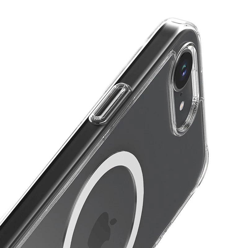 Skaidrus Crong MagSafe dėklas iPhone 16e — permatomas apsauginis apvalkalas, suderinamas su MagSafe