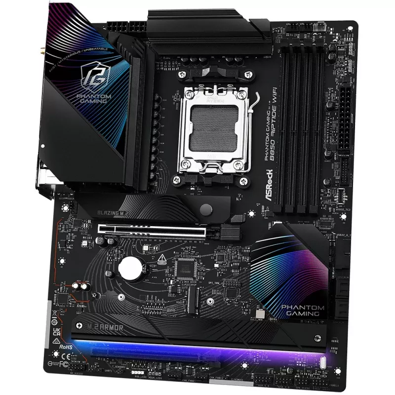 Motininė plokštė ASRock Phantom Gaming B850 Riptide WiFi – AMD B850, Socket AM5, ATX, DDR5, 4x M.2, Wi‑Fi 7, 2.5Gb LAN