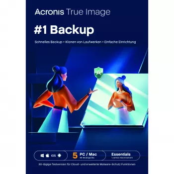 Acronis True Image Essentials – 5 kompiuterių – 1 metų prenumerata – ESD atsisiuntimas