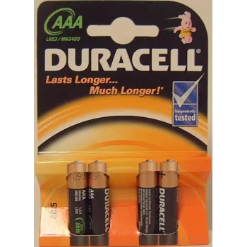 Duracell AAA/LR03 šarminė baterija Basic MN2400, 4 vnt.