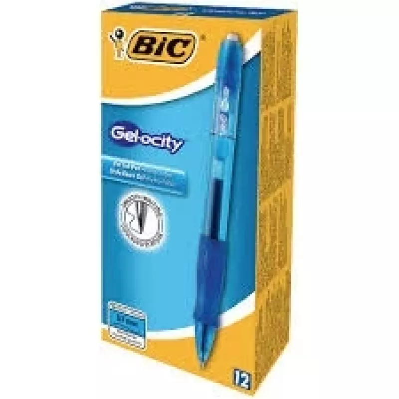 Tušinukas BIC 829158 – užspaudžiamas, mėlynas rašalas, permatomas korpusas, 12 vnt. pakuotė