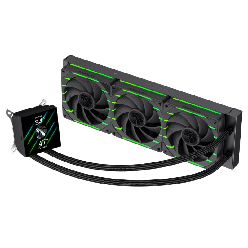 Gamemax HAILSTORM 360 LCD | 360 mm skysčio aušintuvas procesoriui | Juodas