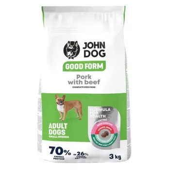 Sausas šunų ėdalas John Dog GOOD FORM Small Breeds Kiauliena ir Jautiena, 3 kg