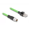 Tinklo kabelis DeLOCK M12 X-coded 8 kontaktų kištukas į RJ45 kištuką PUR (TPU) 1 m