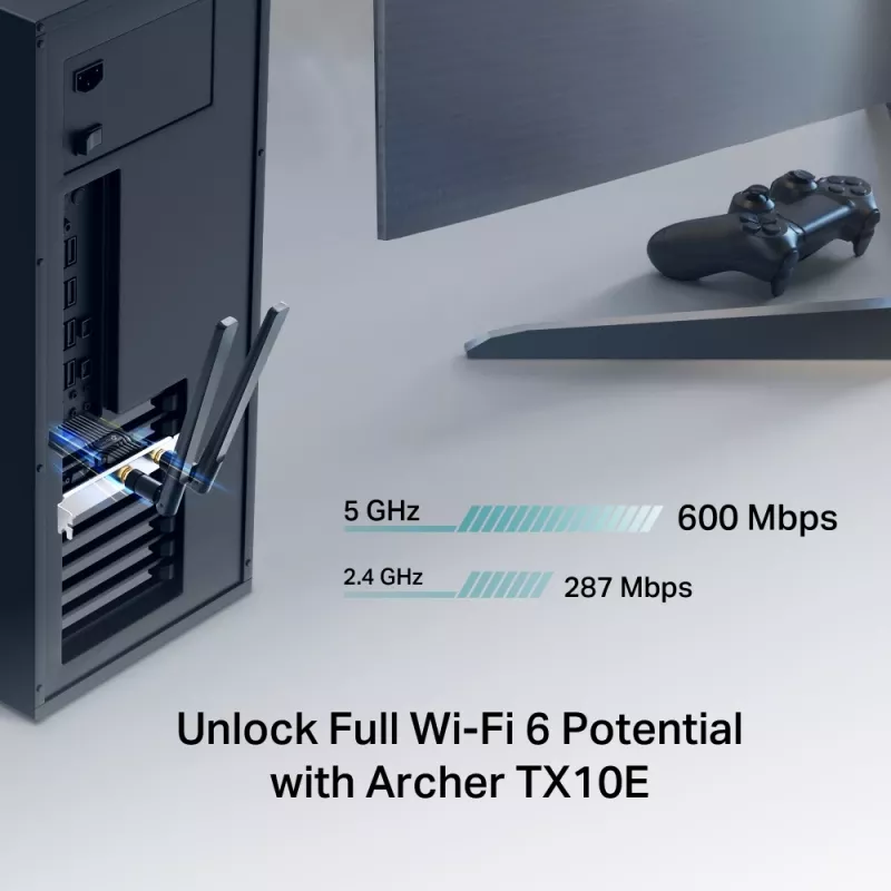 TP‑LINK Archer TX10E AX900 – PCIe adapteris, Wi‑Fi 6, Bluetooth