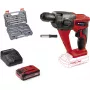 Belaidis sūkio plaktukas EINHELL Power X-Change TE‑HD 18 Li, 18V, Li‑Ion 4.0 Ah Plus, su grąžtų ir kaltų rinkiniu