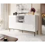 ABETO komoda ant juodas plieninis rėmas 150x42x90 baltas/blizgi balta