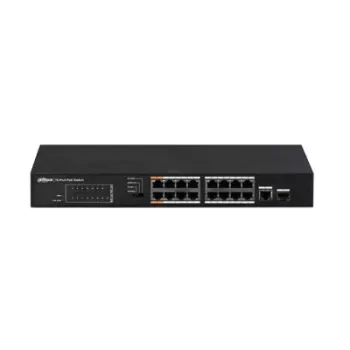 Dahua Technology PFS3117-16ET-135 tinklo jungiklis, nevaldomas L2, Fast Ethernet (10/100), PoE, juodas