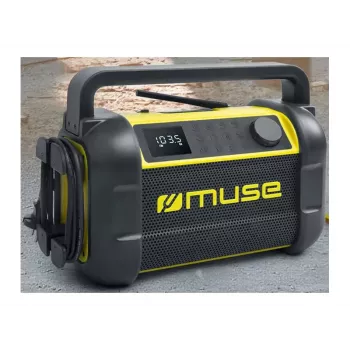 Nešiojamas radijo imtuvas Muse M-928 BTY su skaitmeniniu FM imtuvu, 20W, USB-C, juodai/geltonas